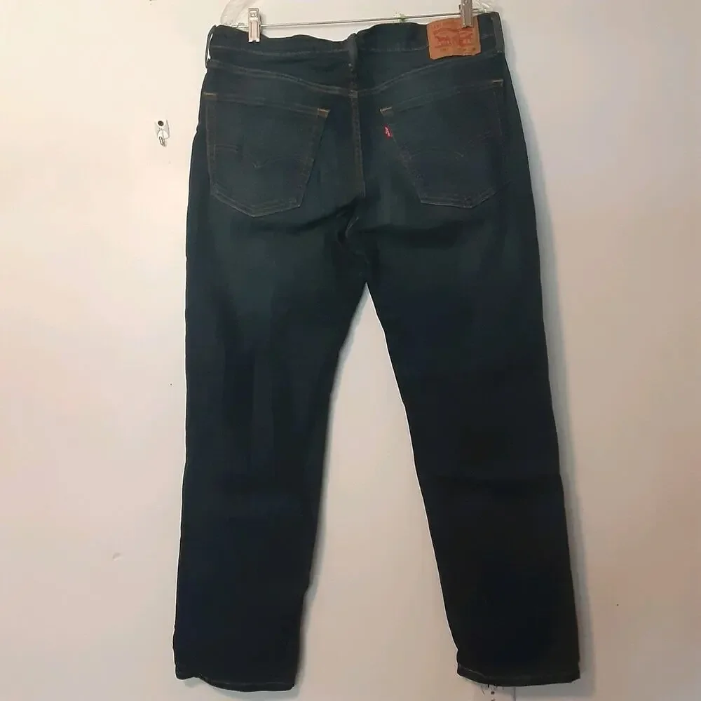 Levi's 541 Athletic Taper Stretch Mens Jeans 36x30 Dark Blue Whiskers 5 Pocket